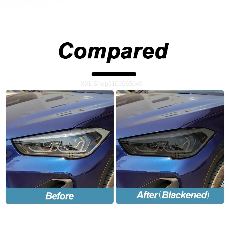 2pcs For BMW X1 F48 2015-Present Car Headlight Protective Film Headlamp Transparent Smoked Black TPU Stickers Auto Accessories