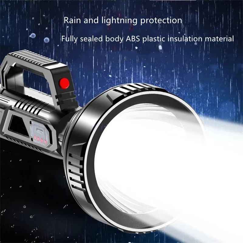 Powerful LED Flashlight Portable Searchlight Camping Flashlight Rechargeable Spotlight Outdoor Waterproof Handheld LED Torch