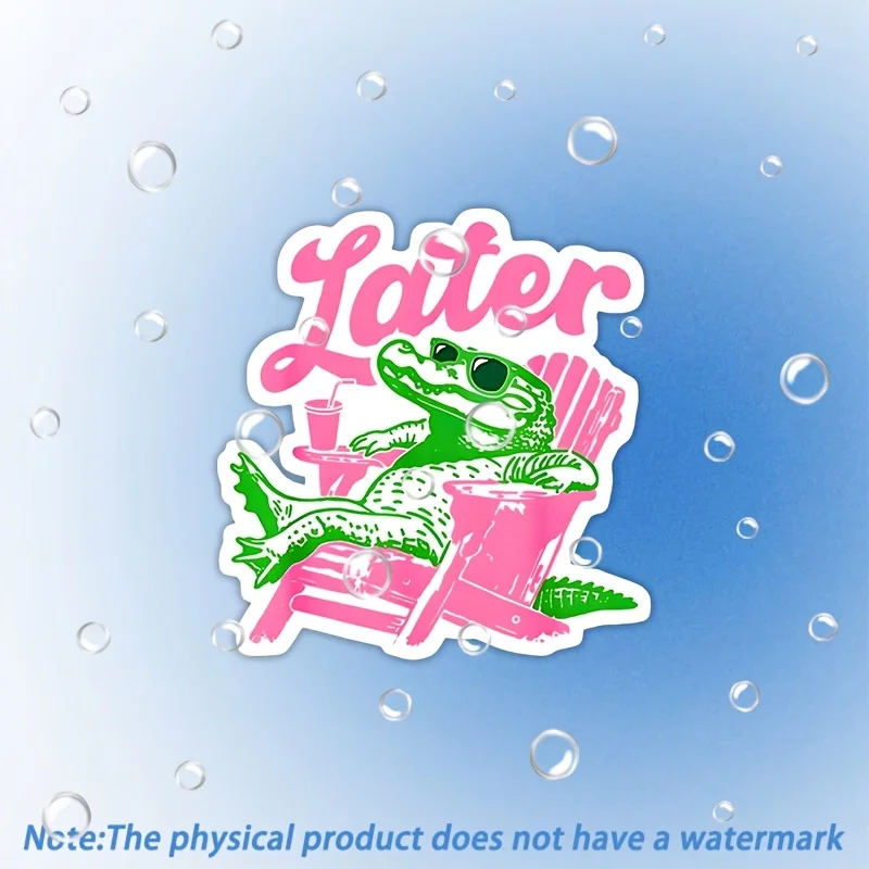 Cool retro crocodile cold beach atmosphere See Ya Later Gator stickers, can be used for decorating laptops and other devices