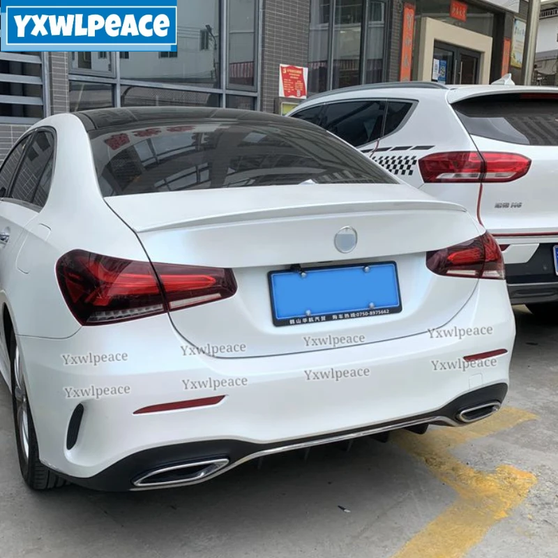 

For Mercedes-Benz A-Class W177 Spoiler A180 A200 2019-2021 ABS Plastic Primer Color AMG Style Trunk Lip Spoiler Car Styling