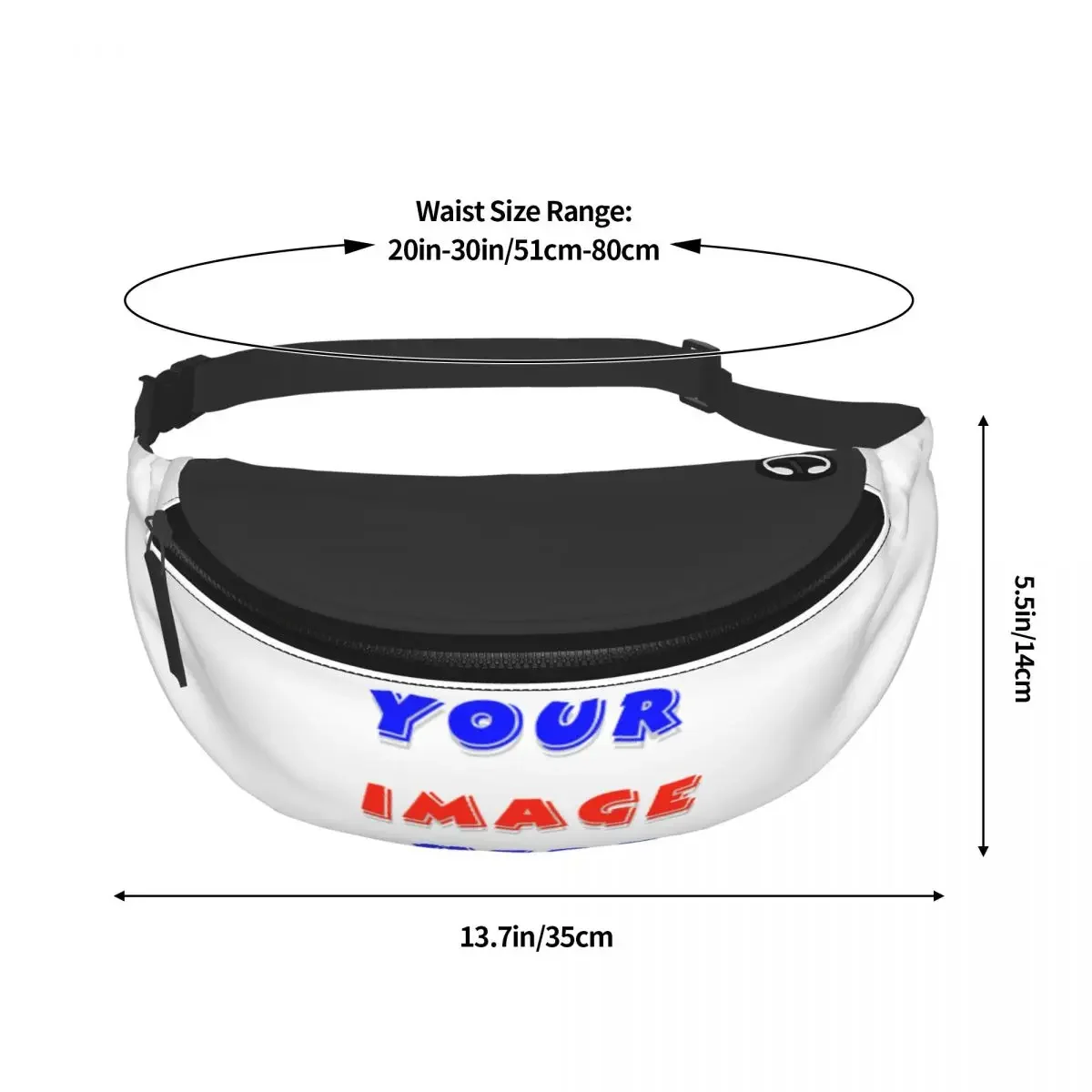 Your Image Here Printed Waist Bags Men Women's Fanny Pack Fashion Travel Banana Bags Belt Pouch