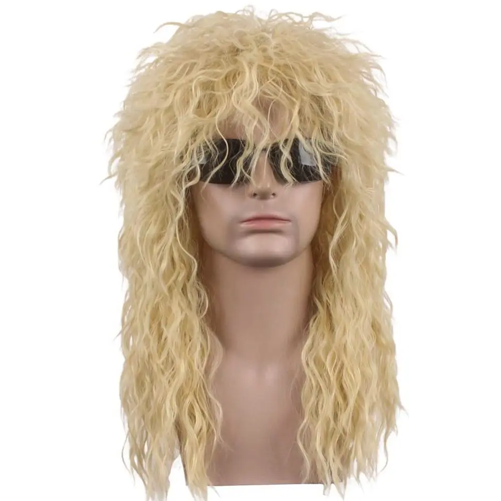

Vintage Punk 70s 80s Rockstar Wig Fluffy Long Halloween Party Cosplay Wig Curvy Mullet Wig