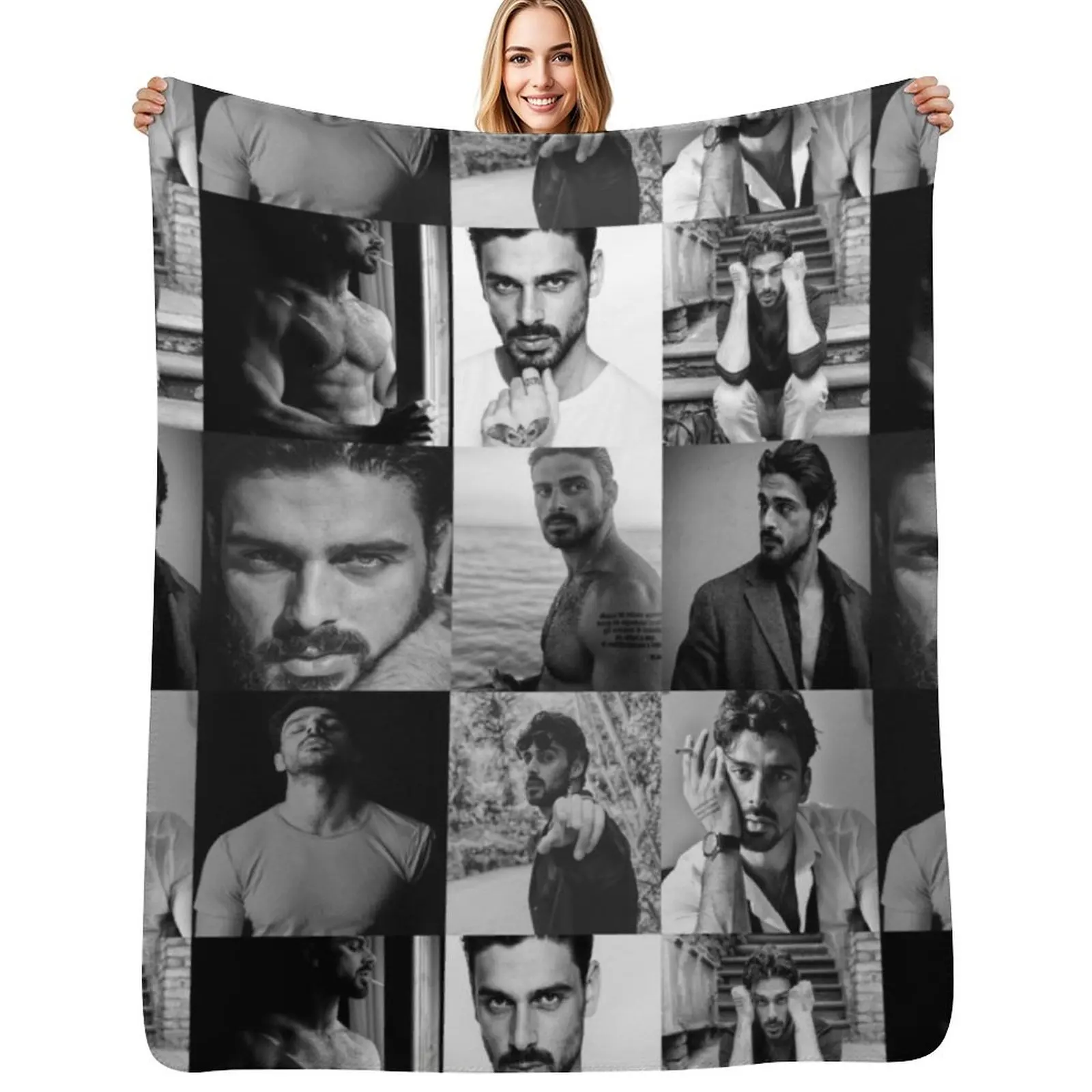 

Michele Morrone Throw Blanket cosplay anime Blankets For Sofas Blankets For Bed Personalized Gift Blankets