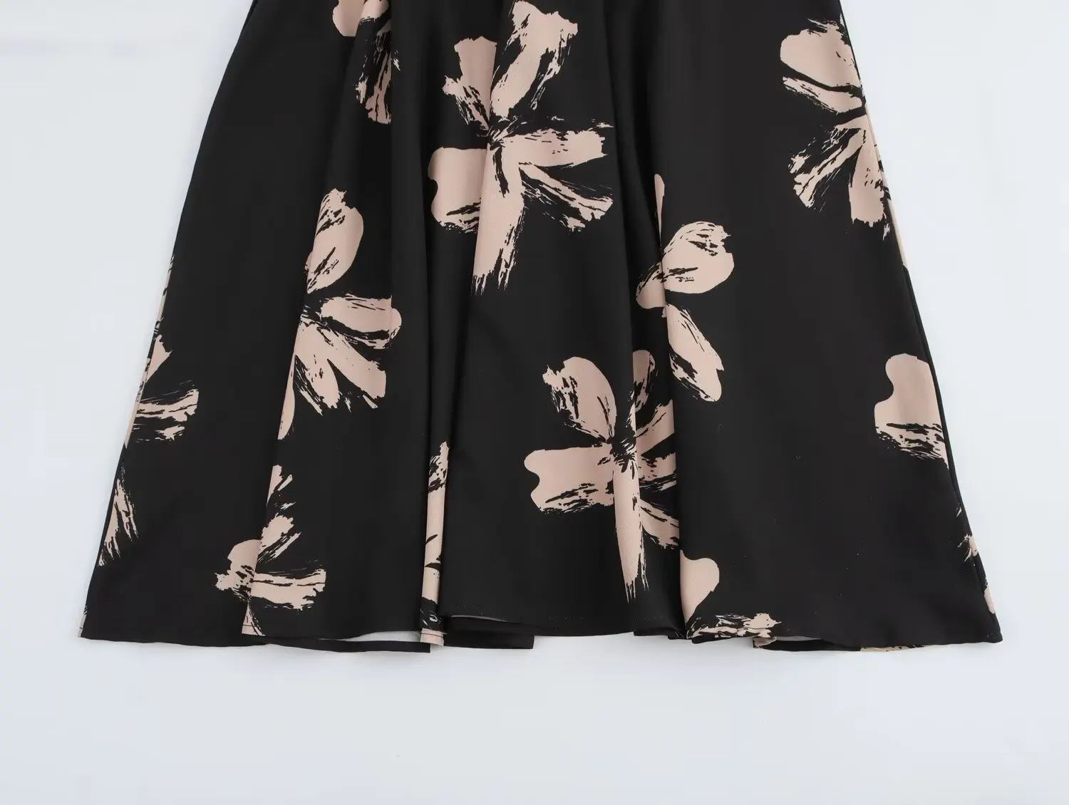 KONDALA elegante estampado de flores de manga larga de cintura alta Vestido de mujer moda 2025 primavera cuello en V Vestido largo drapeado Vestido Casual suelto