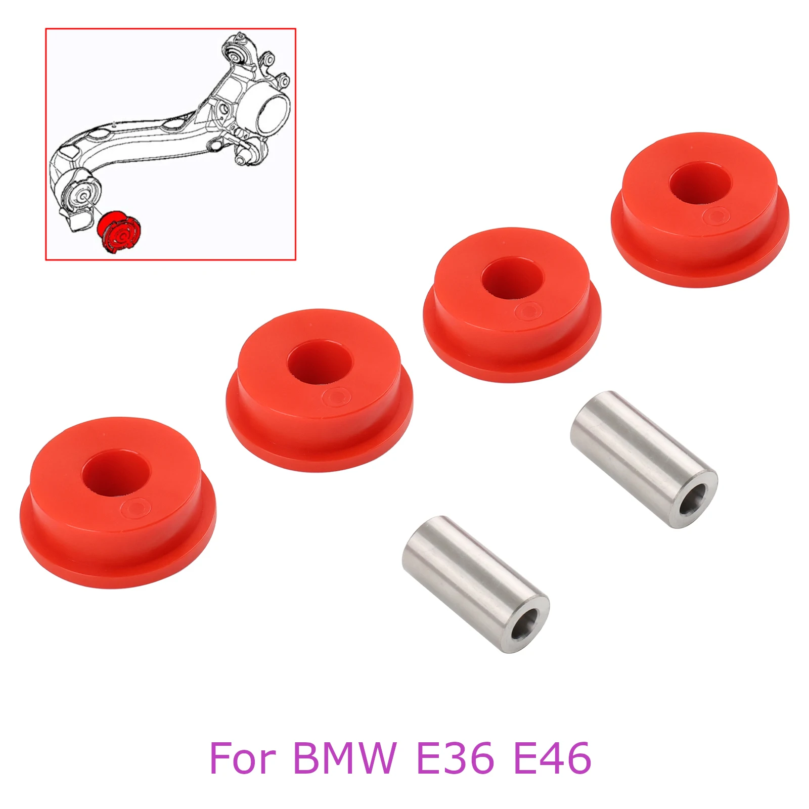 

Rear Trailing Arm Bushings Polyurethane For BMW E36 E46 X3 E83 318 323 325 328 M3 Replace Number 33322228153 33326757885