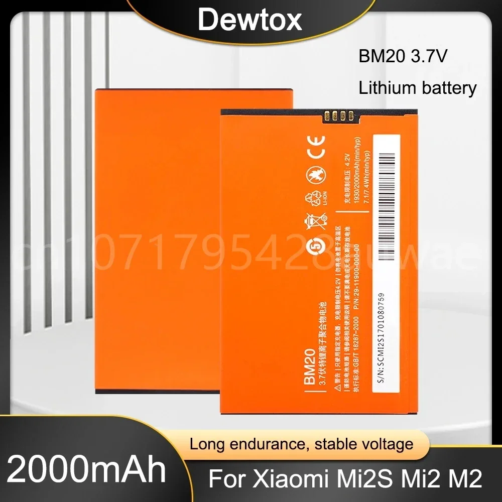 Batterie au lithium pour Xiaomi, remplacement de téléphone de haute qualité, BM20, 1930mAh, ata 2S, ata 2, M2, Mi 2, BM20, 24.com