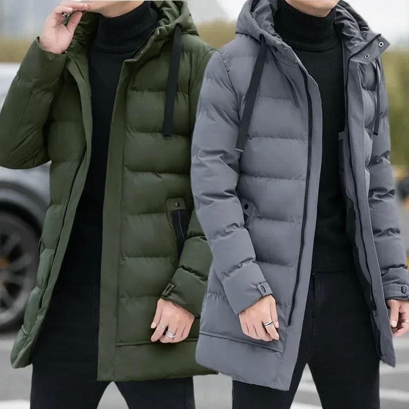 Stylish Men's Thick Hooded Parka Jacket, 2024 Winter Long Coat