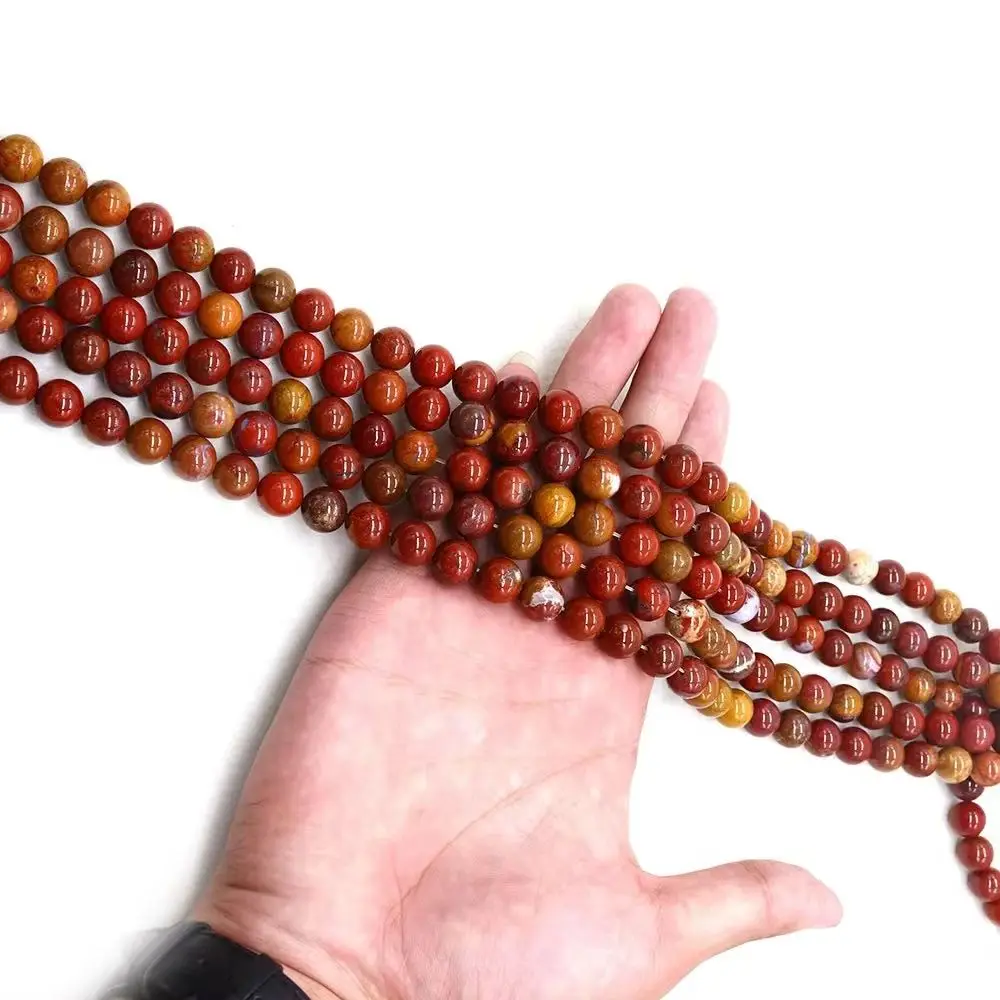 

Natural Rainbow Stone Round Polished Beads 4-12mm Semi-precious Stone Straight Holes Loose Beads Jewelry Accessory 1 Strand/pack