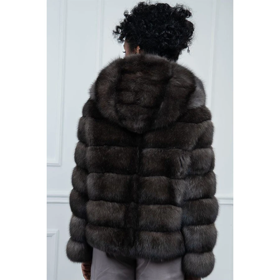 Winter Jackets Women Fur Hooded Coats Female Real Fox Fur Coat Womens Clothing 2024 New Arrivals