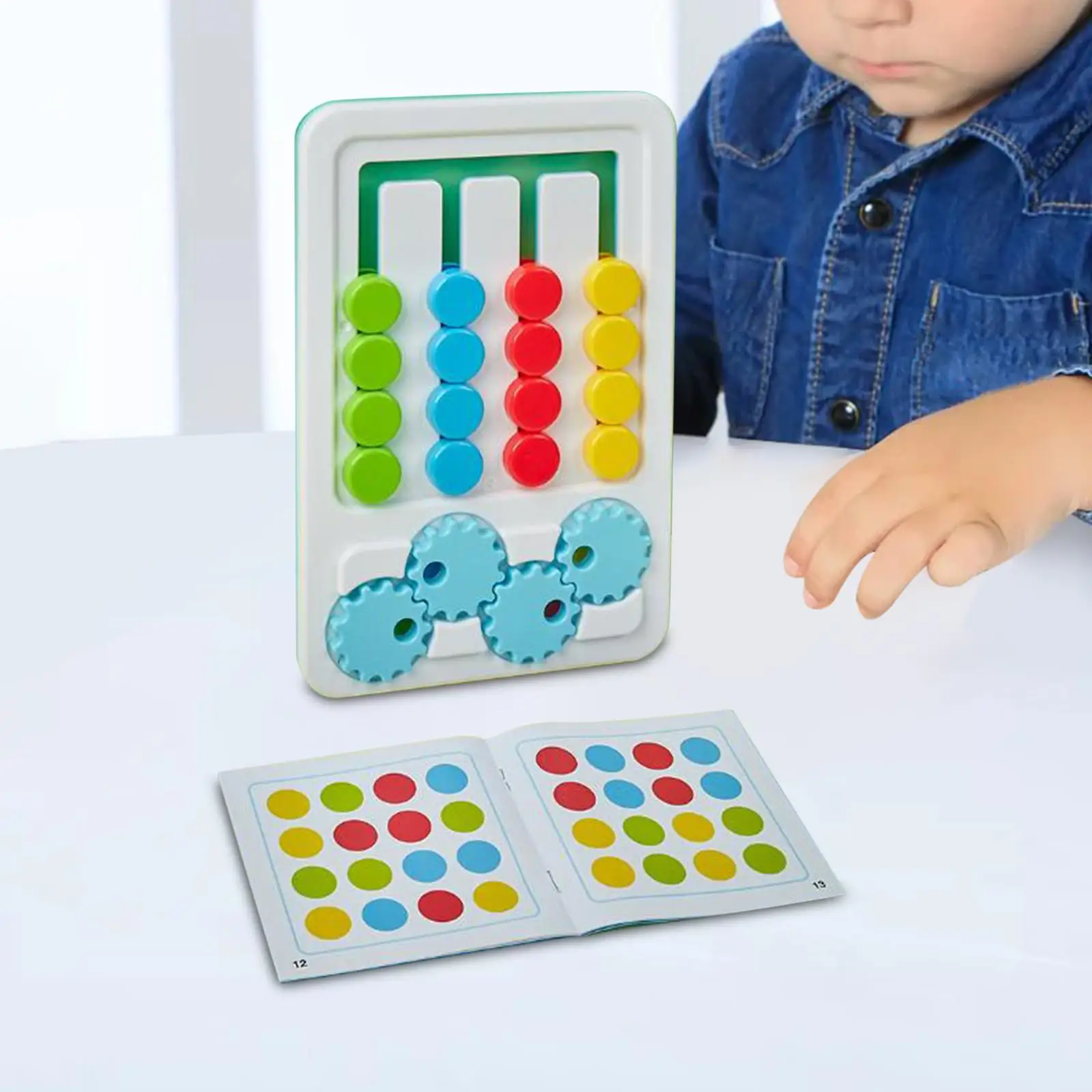 Slide Puzzle Toys Four Colors Game Logical Thinking Training Toys Developmental Toy Montessori Learning Toy for Kids Children