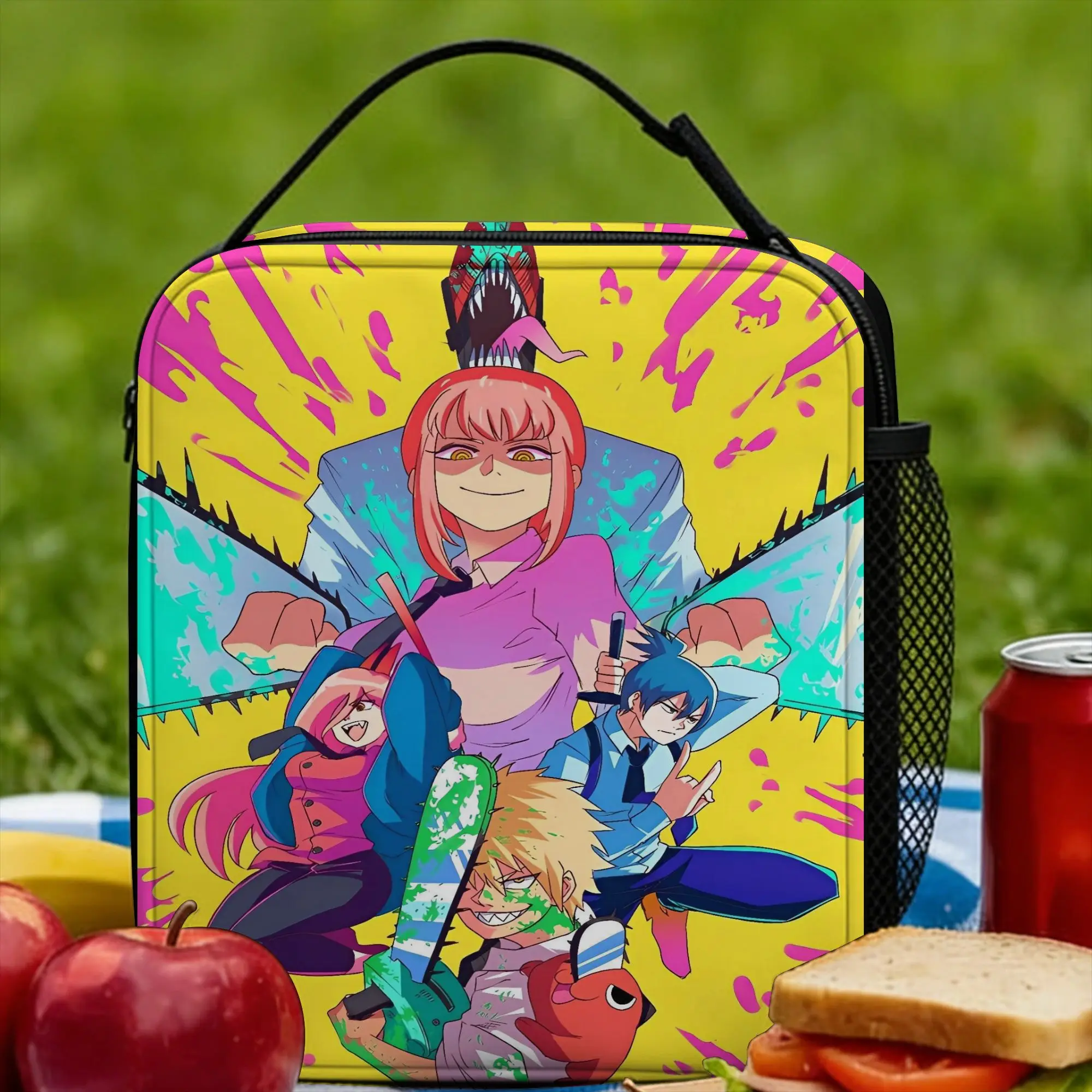 Chainsaws Man Lunch Bag For Women Manga Series Print Lunch Box Casual School Cooler Bag Portable Waterproof Thermal Lunch Bags