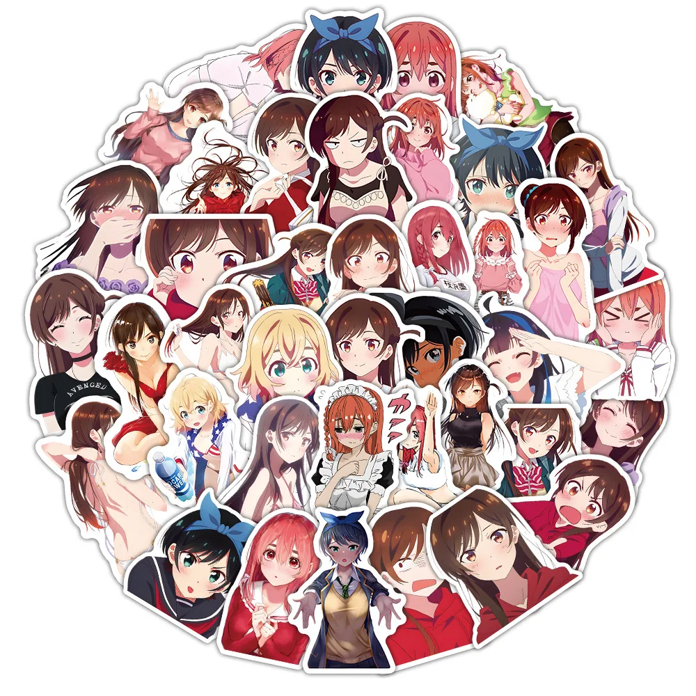 

10/30/50PCS Rent-A-Girlfriend Anime Graffiti Stickers Animation Cartoon Decal Notebook Phone Guitar Skateboard Fridge Kid Toys
