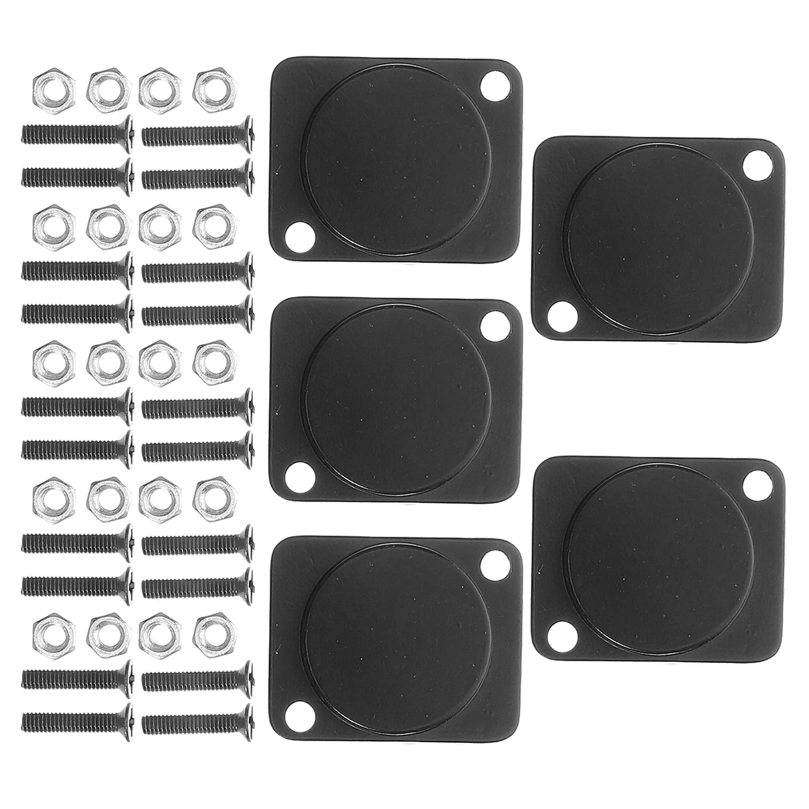 5 Pcs Panel Mounting Plate Chassis Connector Blank AV Wall Port Computer Rack D Type for Sound Equipment Black Audio