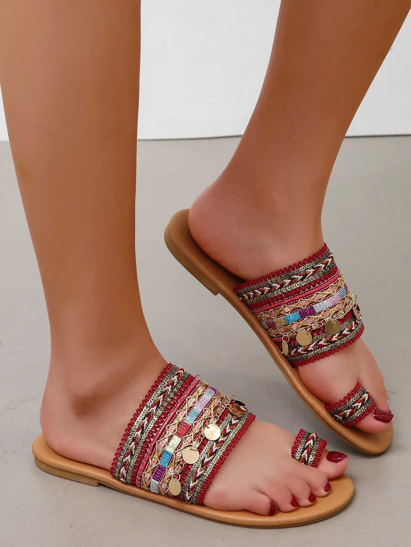 Neue Damen-Sandalen 202 Sommer Neue Flache Retro-Zehen-Sandalen für Damen – Detail 23