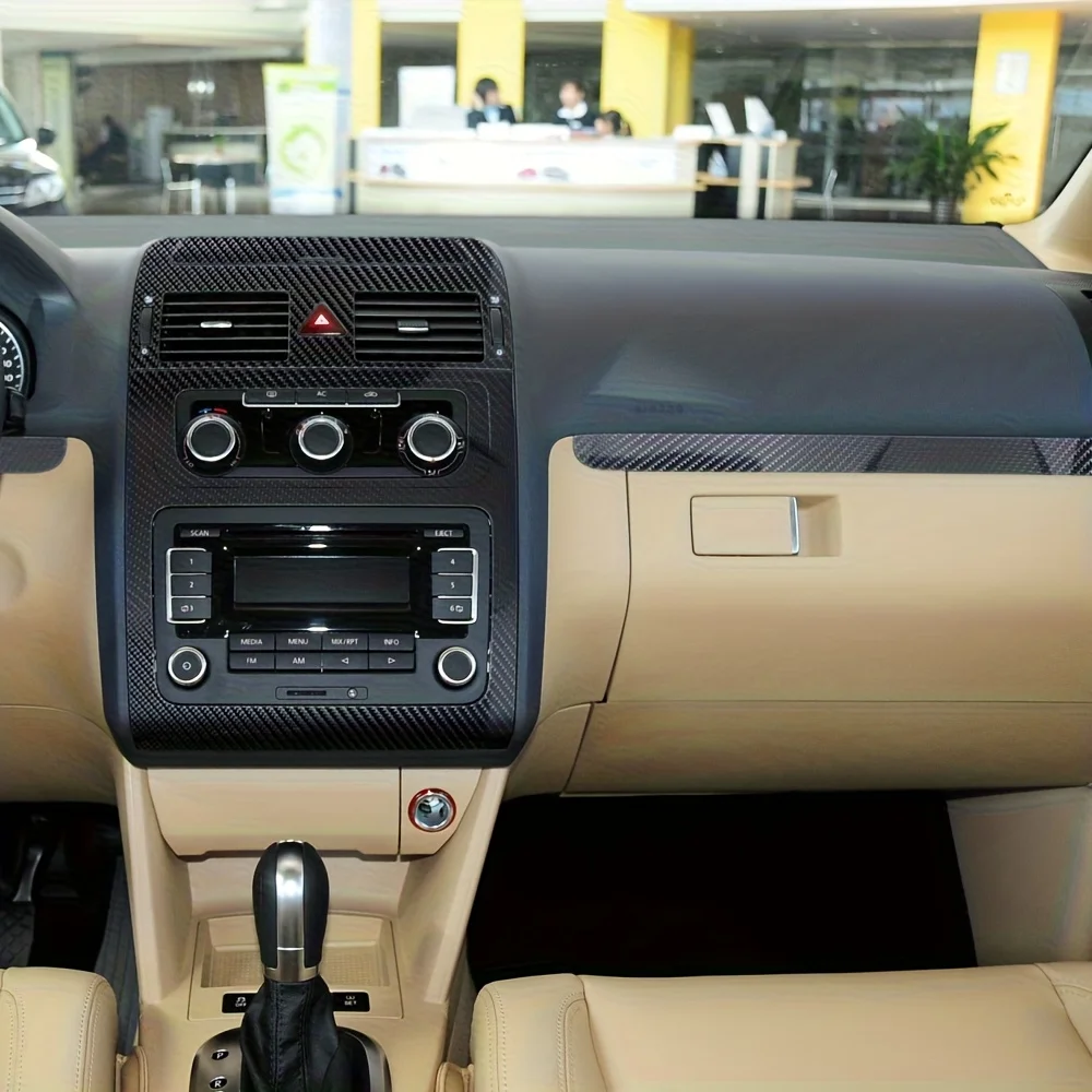 

for Volkswagen Touran 2011-2014 Interior Central Control Panel Door Handle Carbon Fiber Stickers Decals Car styling Accessorie