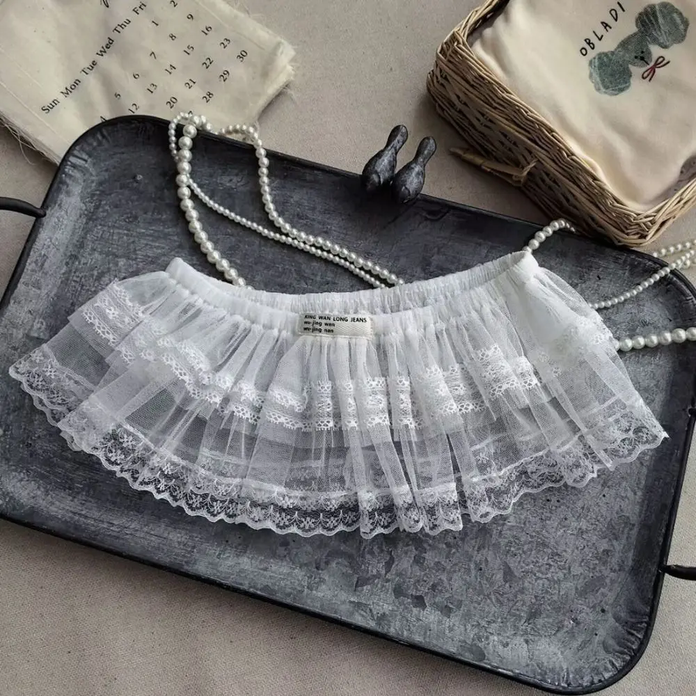 Rok Renda Bordir Baru Y2K Pakaian Jalanan Rok Berongga Tembus Pandang Desain Bertali Rok Lapisan Harajuku Dekorasi Jeans