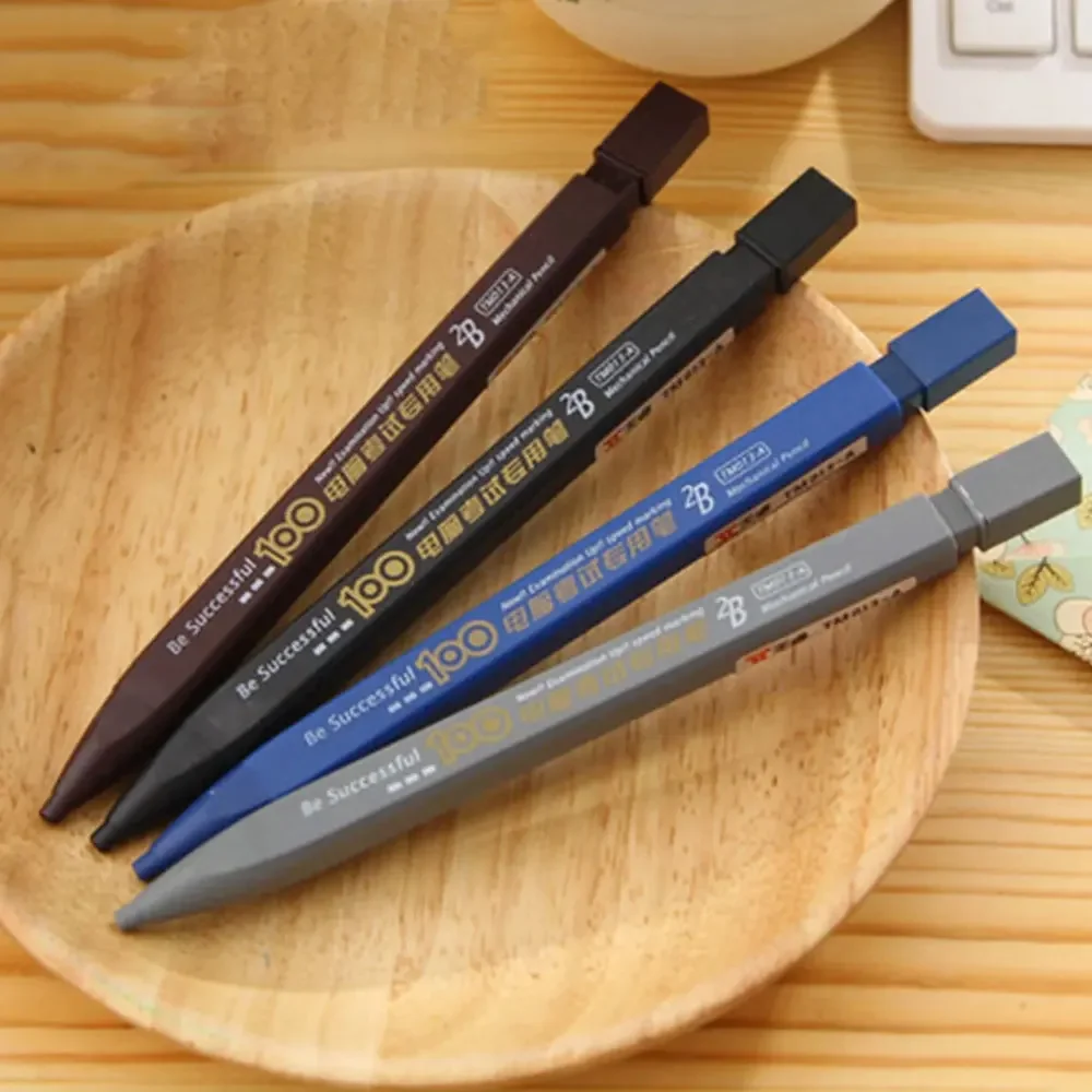 2B Automatisches Druckbleistift-Set, ausgestattet mit 6 schwarzen Minen, kein Anspitzen nötig, verschiedene Farben, Schul-Zeichenbedarf – Detail 9