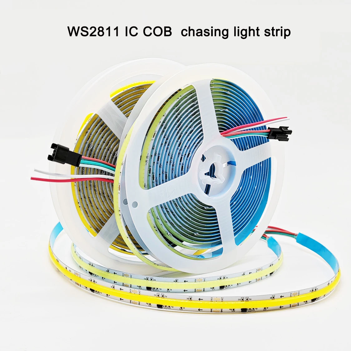 Imagem -03 - Dimmable Cob Led Strip Light Cct ic 24v Cob Spi Ws2811 Endereçável Fob Running Chase Iluminação para Decoração de Casa 2700k a 6500k