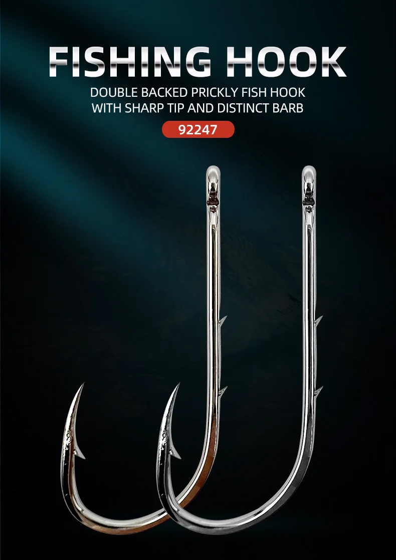 100PCS/Lot High Carbon Fishing Hooks Double Backspinal With Barb Hook for  River/Sea Fishing - AliExpress 18