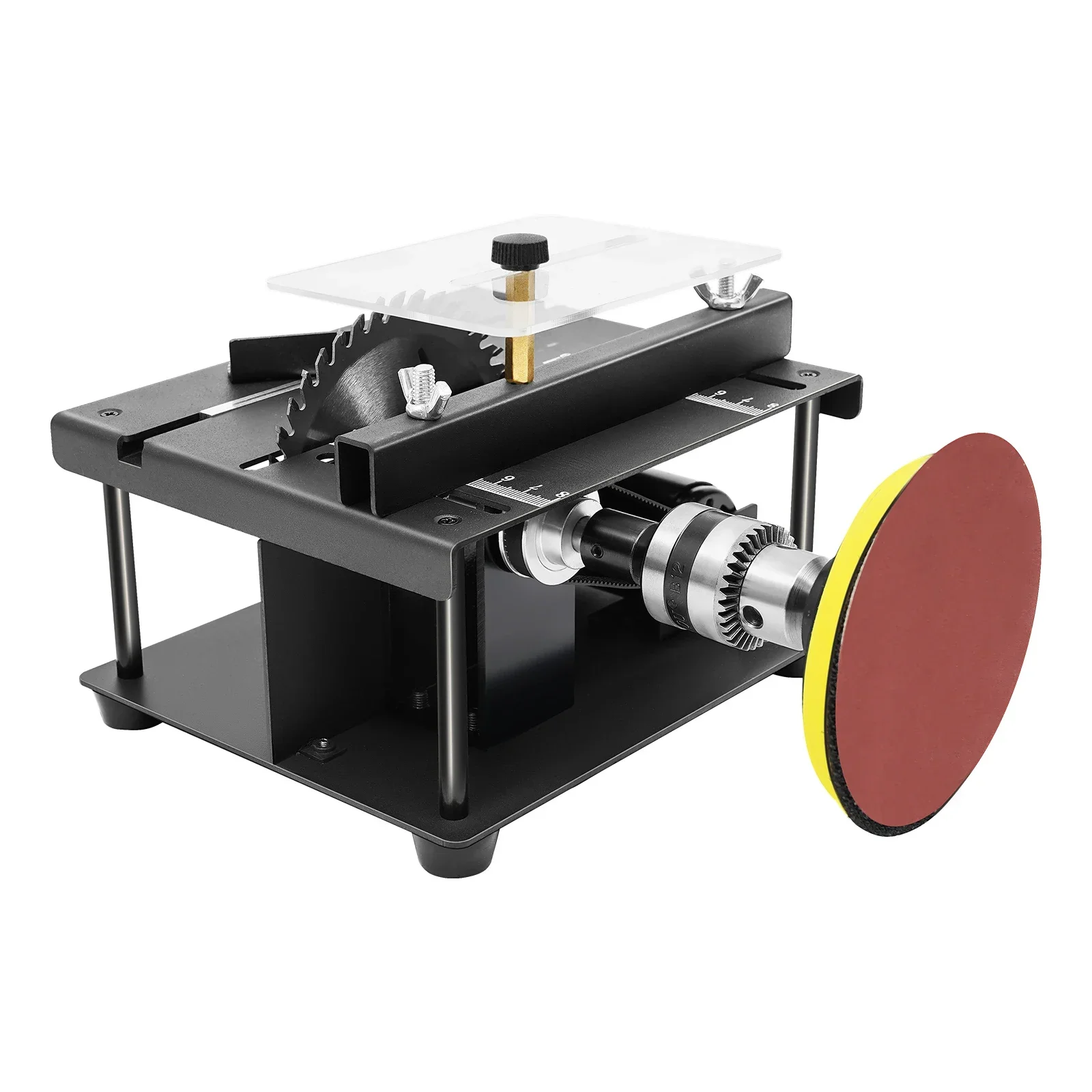 

Mini Table Saw, 200W 8500RPM Desktop Multi-Functional Craft Saw, Suitable for Wood/PCB/Acrylic/Plastic, Adjustable Speed & Angle