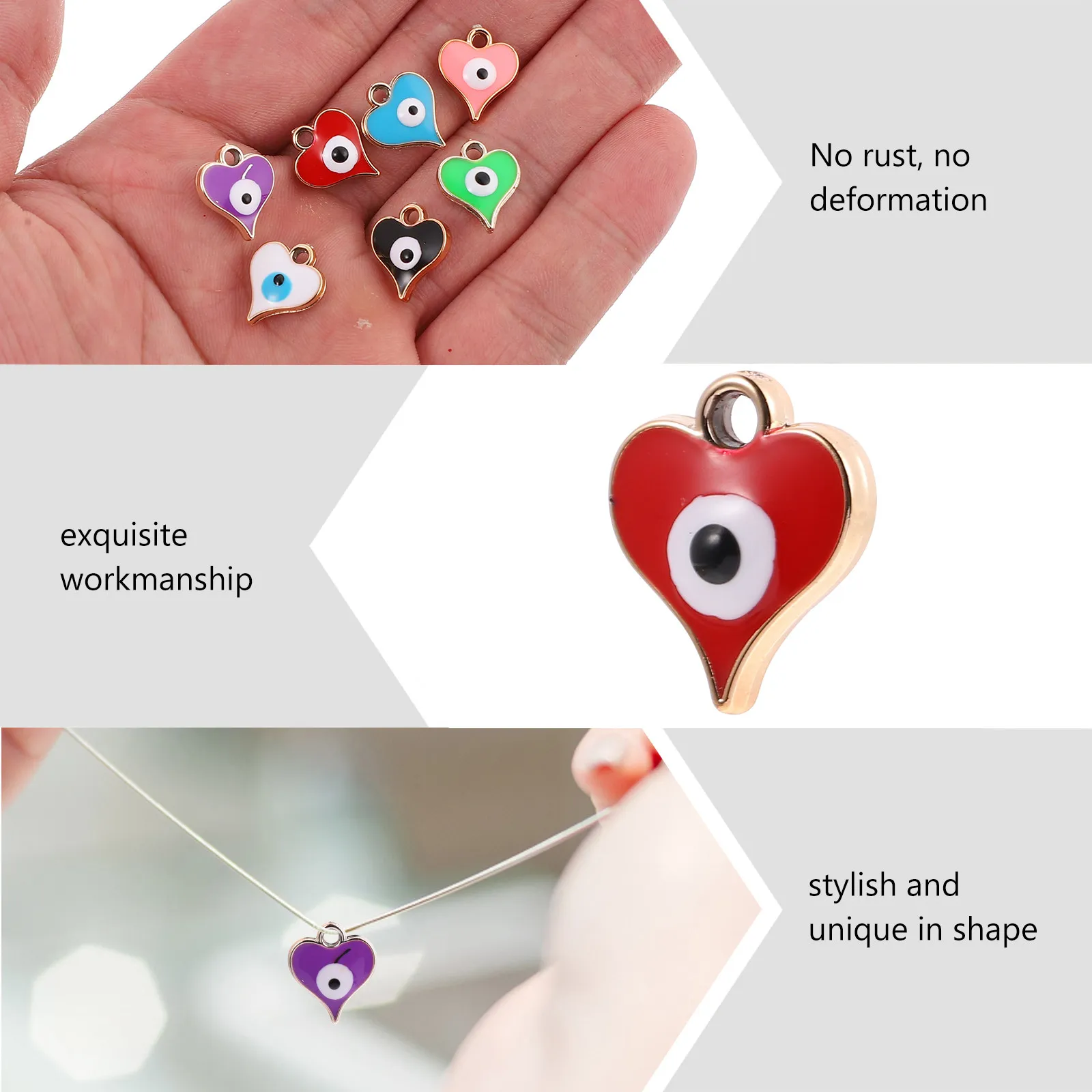 

100 шт. подвесок в форме сердца из смолы в виде глаз для изготовления украшений своими руками, имитация глазных яблок, бусины, аксессуары для рукоделия