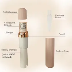 High Quality Electric Epilator with LED Light Women Hair Shaver Facial Hair Removal Device