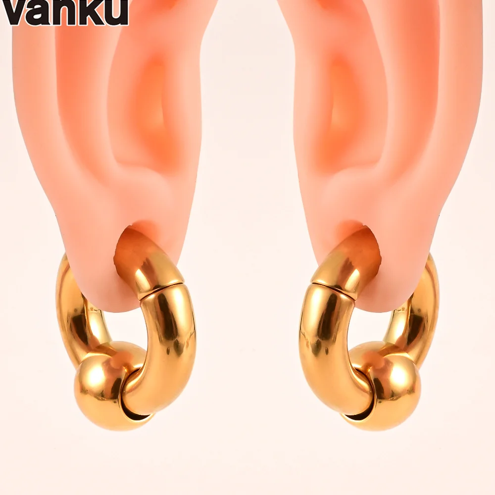 Vanku 2pc Round Heavy Hoop Ear Weights for Stretched Earlobe Gauges  Replace Taper Stretching Kit Expander Body Piercing Jewelry