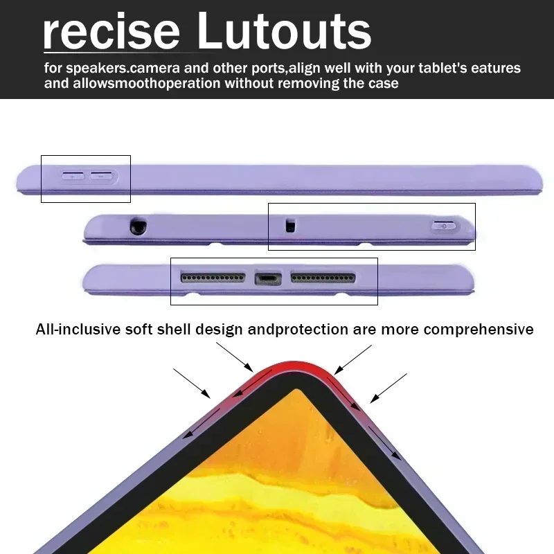 Чехол для iPad 5/6/7/8/9/10 поколения, аксессуары для iPad Air 1/2/3/4/5 Pro 12,9 Pro 11 Mini 6, защитный чехол