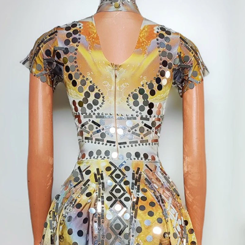 의상 나이트 클럽 바 전체 다이아몬드 드레스 가수 모델 워크 쇼 파티 생일 파티 이브닝 ​​드레스 Vestidos Para Festas Luxuosas