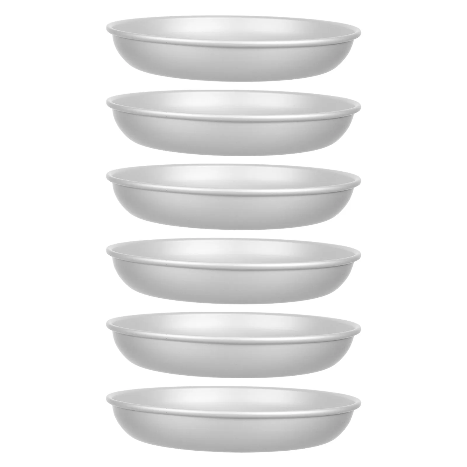 

6 Pcs Outdoor Camping Tray Picnic Stainless Steel Plate Plates Disc Silver Tableware