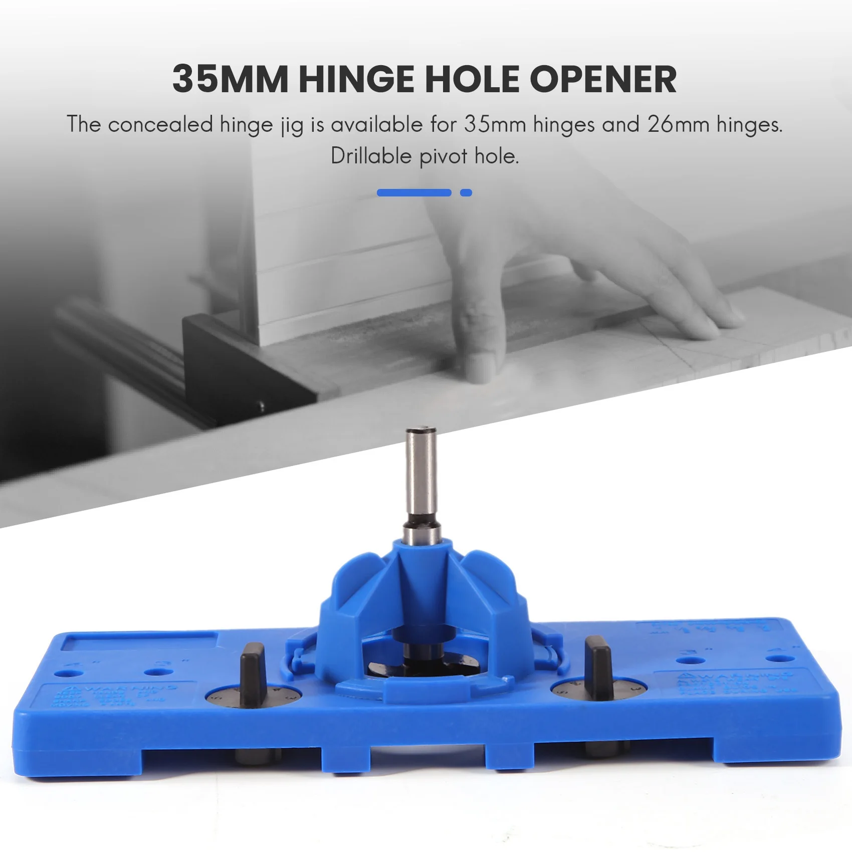 

A76K 35Mm Concealed Hinge Drilling Jigs Hinge Hole Saw Jig Drilling Guide Locator Hole Opener Door Cabinets Woodworking Diy Tool