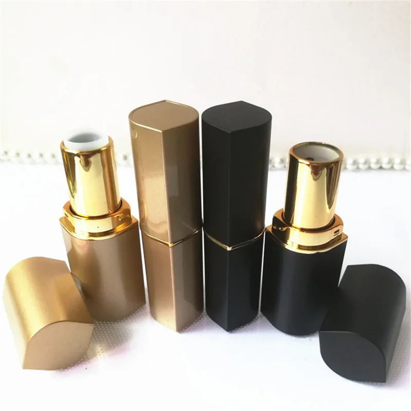 

40 Pcs Lipstick Empty Tube Frosted Black Pink Square Cosmetic Packaging Material Refillable Bottles Lip Gloss Container