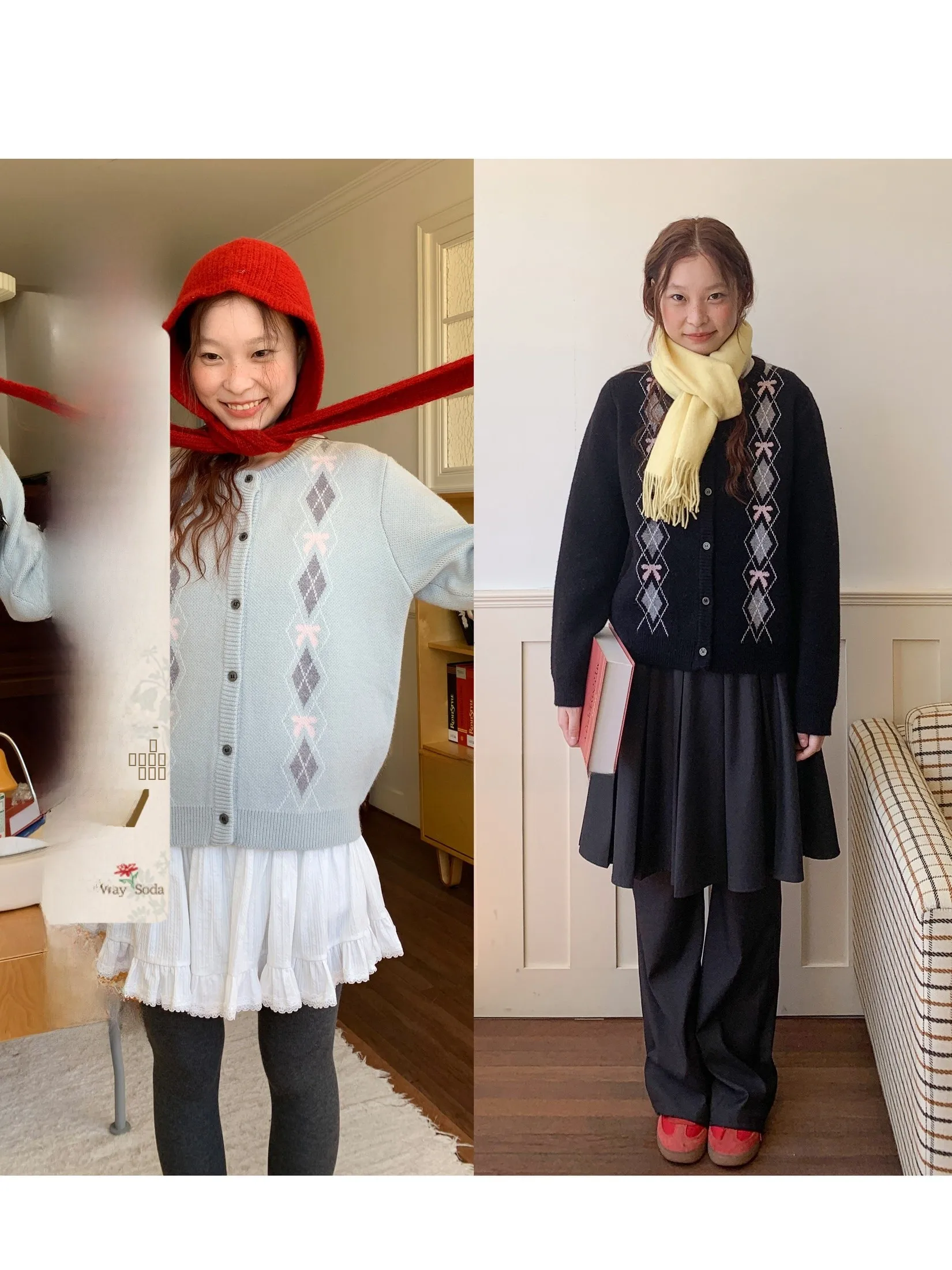 

Galaxy Soda Diamond id Knitted Sweater Women Early Autumn Korean Sle Aosphere Knitwear Base Layer irt Lazy High-End F...