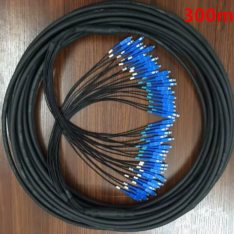 Armored Optical Cable,SC,LC,FC,ST,Single-mode,24-core,48-core,Outdoor Welding-free Optical Fiber,300 meters