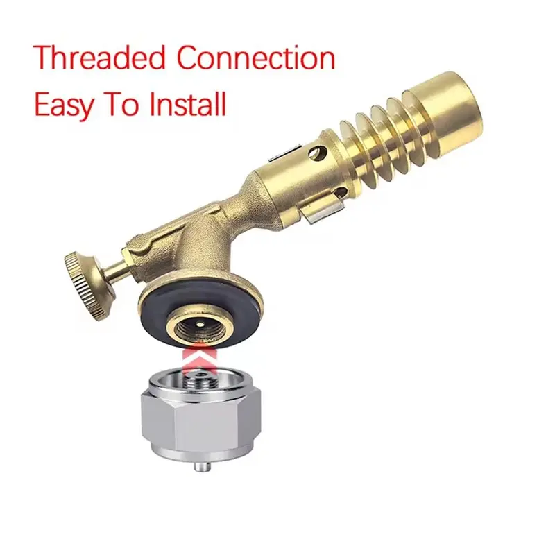 VELIF-Heavy-Duty Full Gas Blow Torch With MAPP Tank Adapter For EN417 For Lindal Valve Canisters
