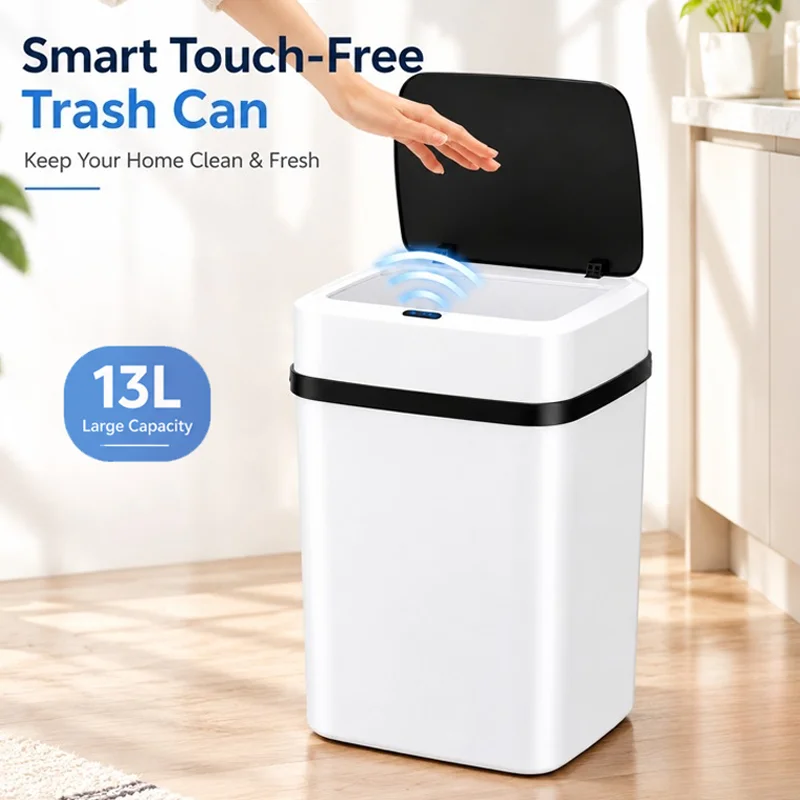 Smart Home Junkie - 13L Inteligentny, bezdotykowy kosz na śmieci