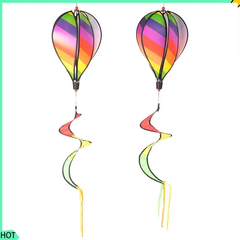 AWAH 2PCS Balloon Wind Spinner Striped Windsock Balloon Yard Decor Spiral Balloon Windmill