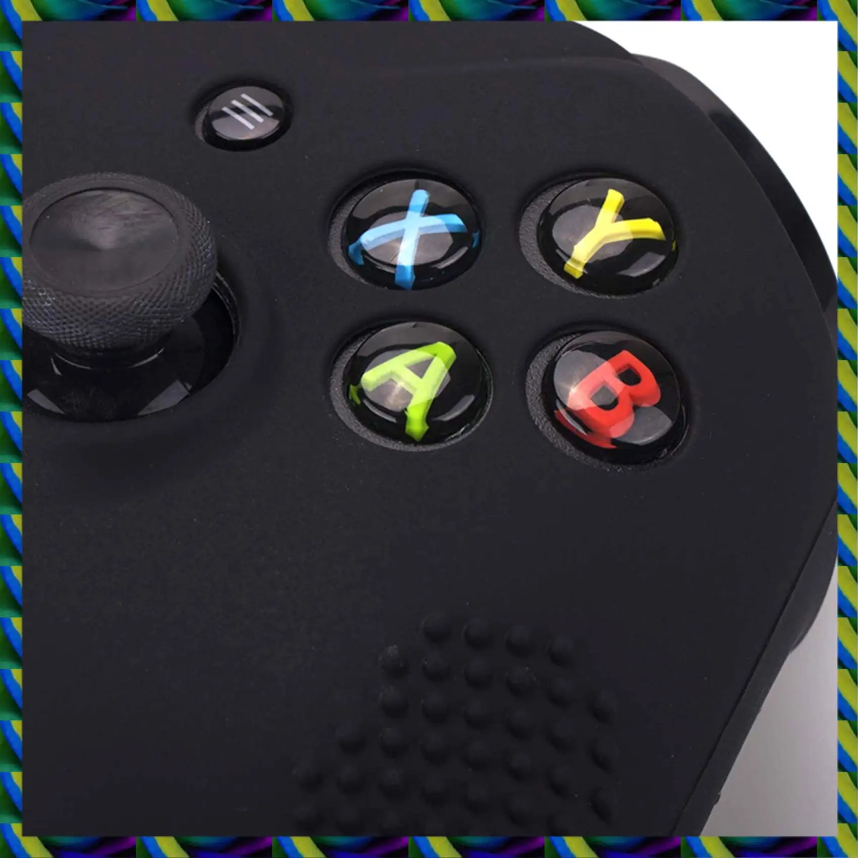 ฝาครอบซิลิโคนแบบมีกระดุมรายวันสําหรับ Microsoft One X และ One S Controller X 2 พร้อมด้ามจับนิ้วหัวแม่มือ Pro 16 ชิ้น (สีดํา)