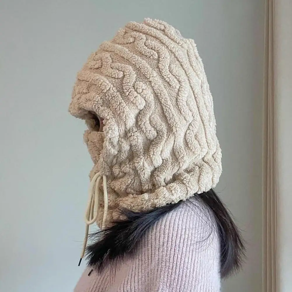 

Fashionable Winter Hat Sherpa Hood Winter Hat Scarf Combo with Windproof Ski Face Covers for Men Women Fleece Neck for Hiking