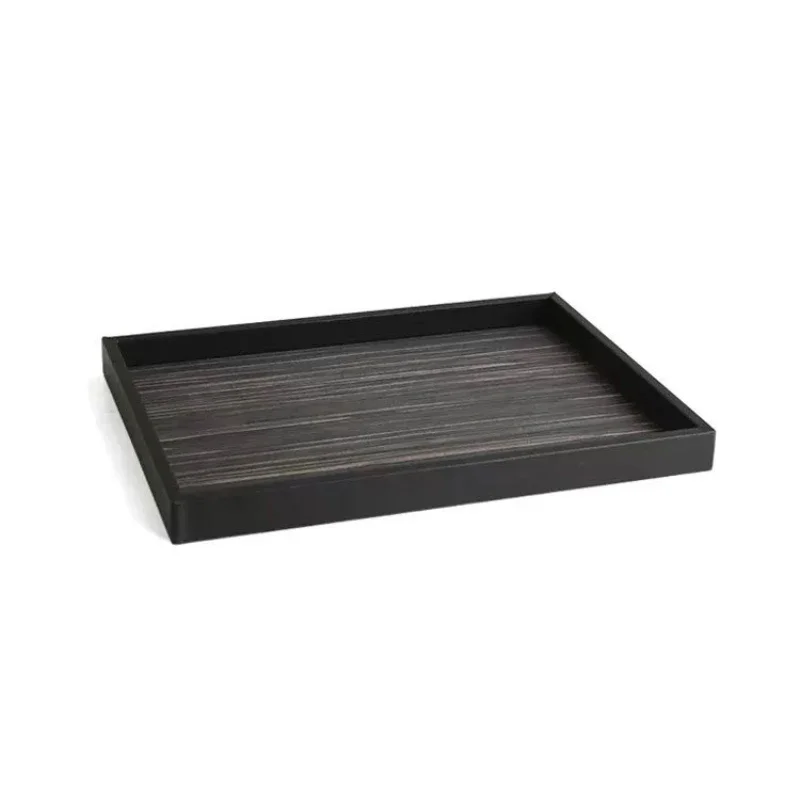 Modern Nordic style wooden flow pattern tray rectangular model room living room dresser cosmetics aromatherapy storage tray