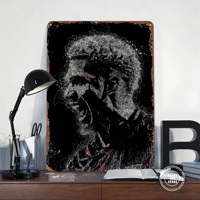 Ronald Araujo Portrait Printing Poster Customized Retro Wall Art Vintage Metal Signs for Mancave Modern Home Decoration Luxury