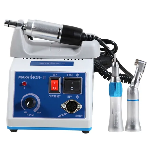 Micromotor eléctrico Marathon para laboratorio Dental, Kit de pulidor de pieza de mano recta, contraángulo