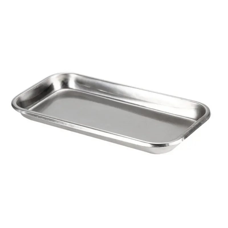 

1PC Stainless Steel Cosmetic Storage Tray Tattoo Equipment Tray Doctor Surgery Dental Fake Nail Tray Tool Nail Art