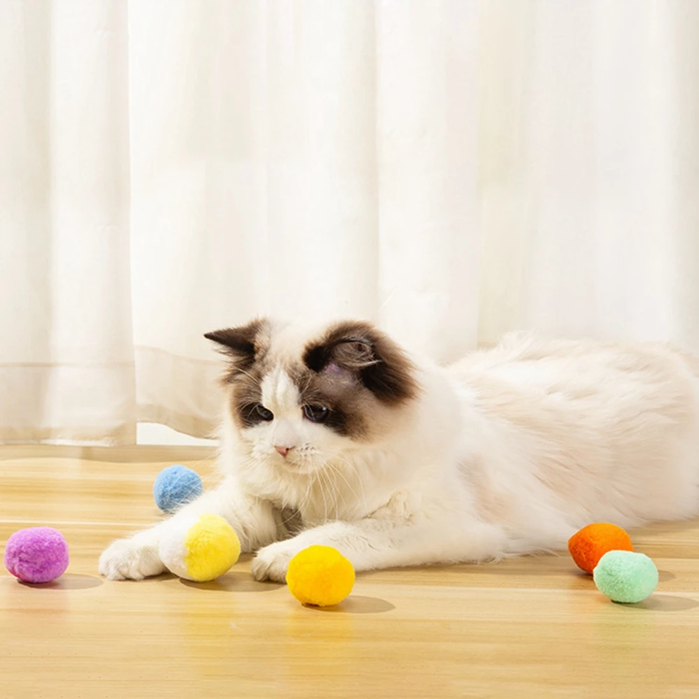 Cat Toy Balls Soft Poms Ball Exquisite Material Pompon Ball Toy Cats Interactive Cat Toys