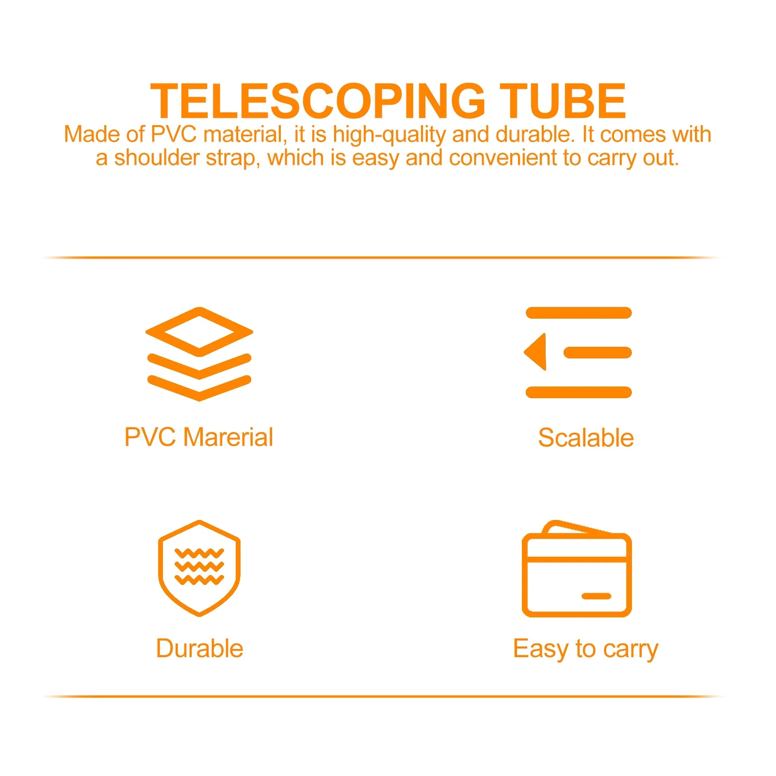 Tubo telescópico extensible para carteles, tubo de dibujo grueso, longitud ajustable, Estuche de transporte de ilustraciones portátiles de PVC, 1 Uds.