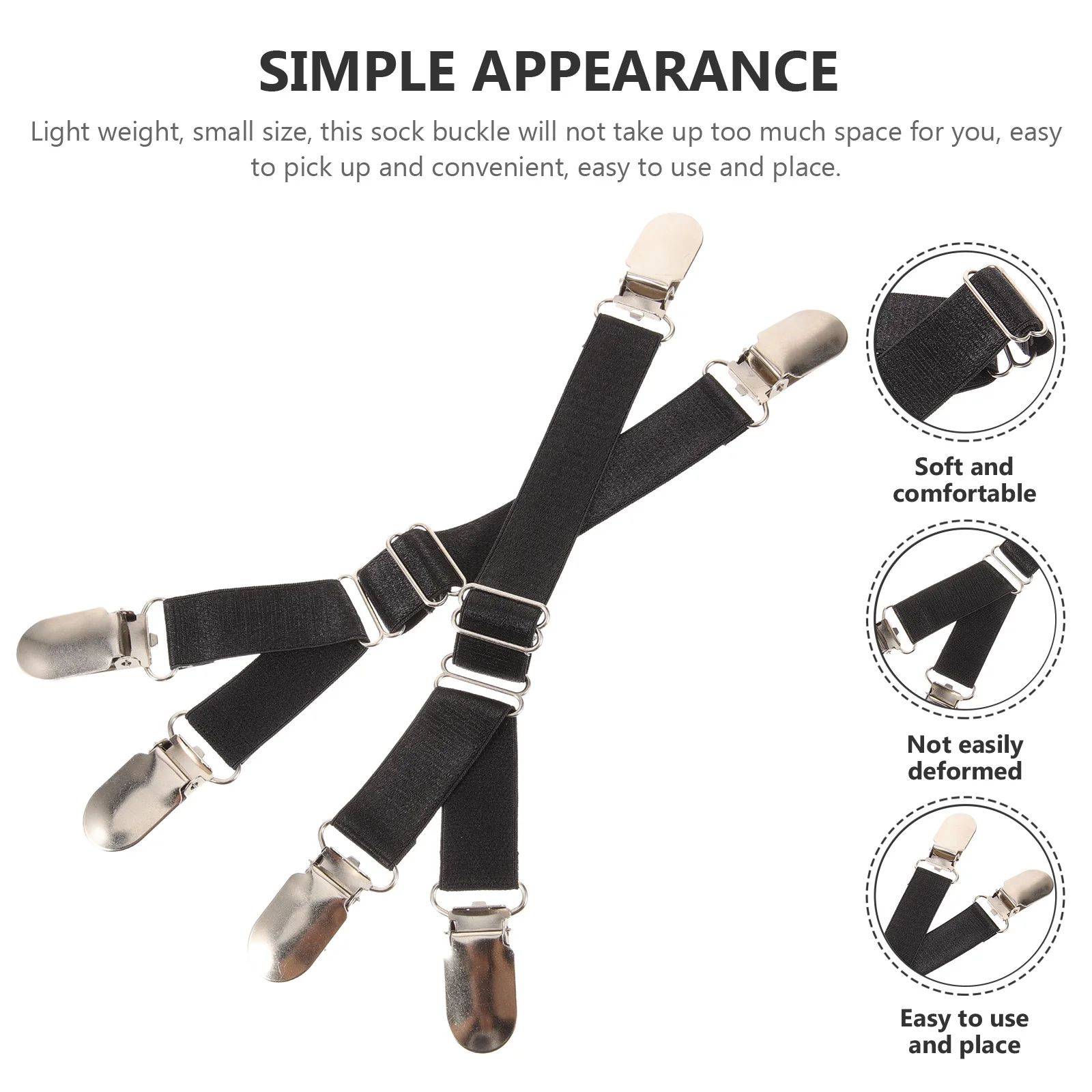 

Duckbill Buckle Sock Clip Clamp for Strap Adjustable Shirt Stay Hanging Straps Garter Women Socks Holder