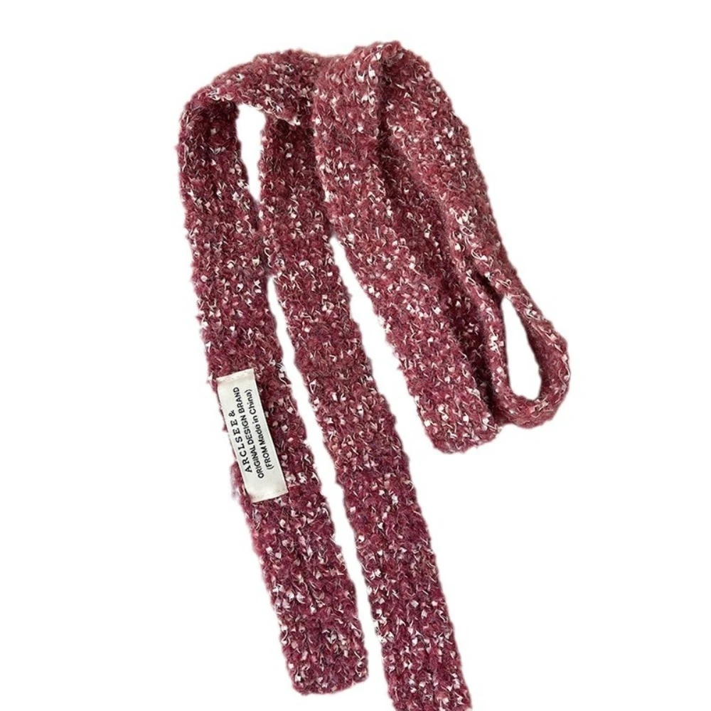 

Simple Harajuku Spicy Girl Scarf Y2K Soft Long Narrow Scarves Neck Wrap Neckerchief Plush Knitted Scarves Winter/ Autumn