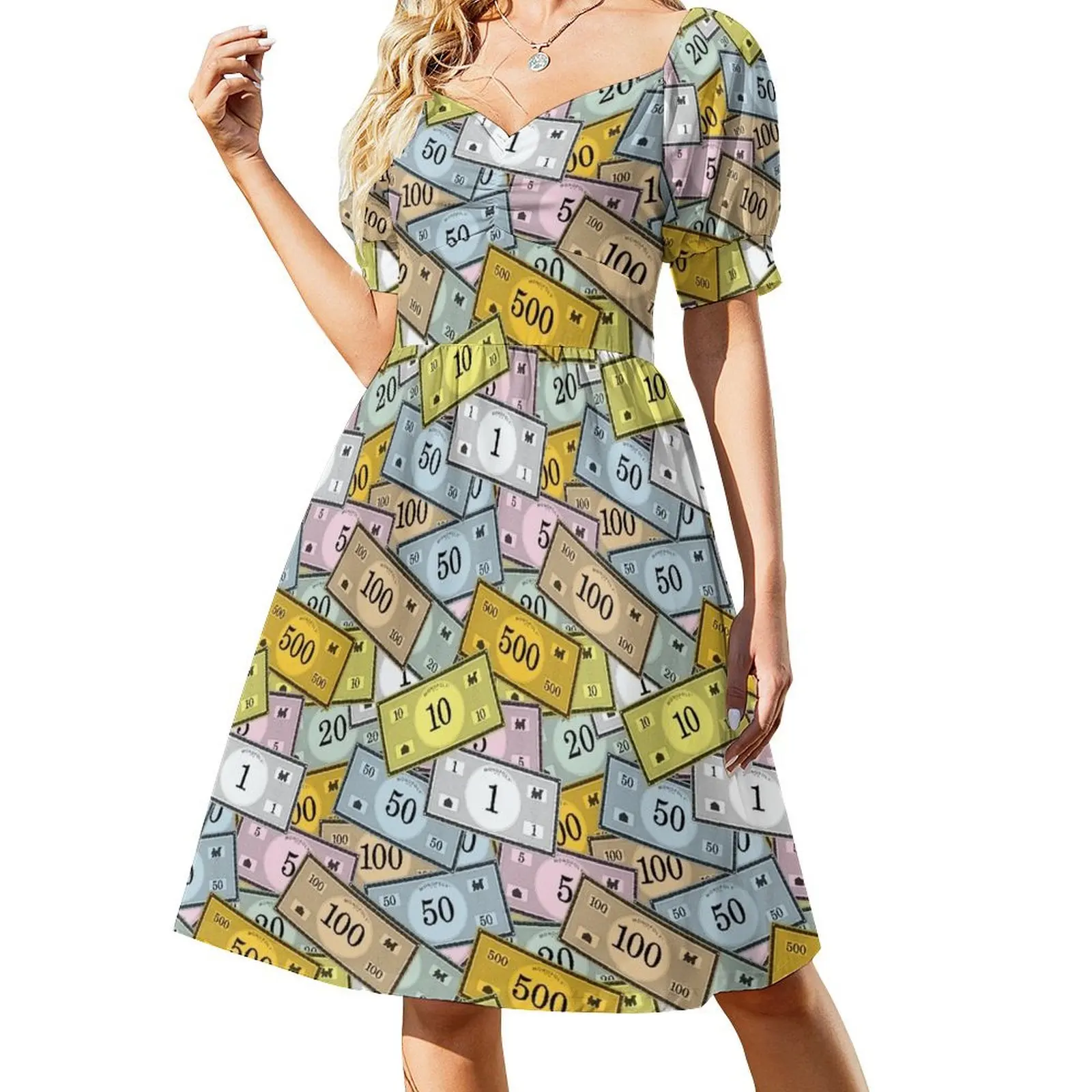 

Game Money Short Sleeved Dress beach dresses elegant women's dresses sale Dress