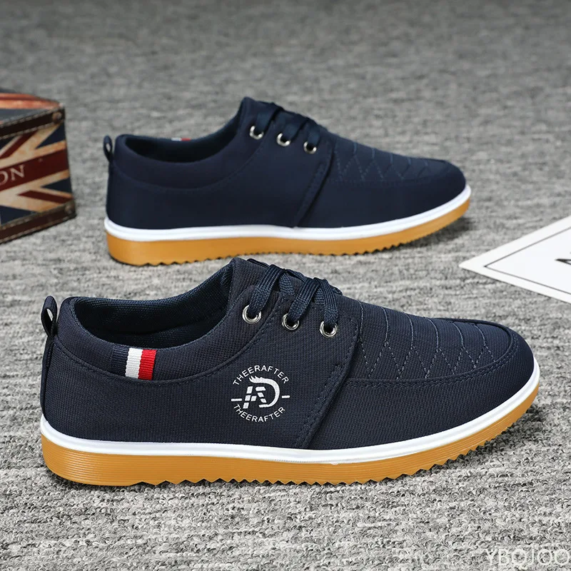 Casual comfortabele antislip herenschoenen met zachte zolen, modieuze, veelzijdige canvasschoen, ademende herenschoenen met veters