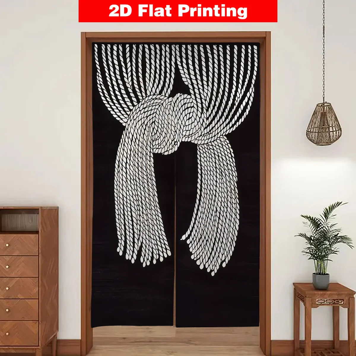 Japanese Door Curtain Noren Screen Room Decoration Tassel Braided Entrance Curtain Household Home Accent Wall Art Interior Decor
